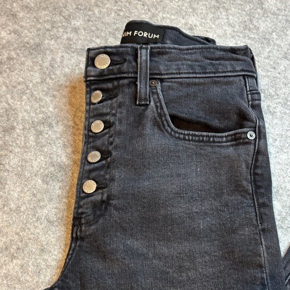 Denim Forum Yoko High Rise Slim Jeans Washed Black Size 26 👖🖤 - Picture 3 of 12